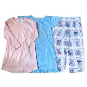 Girls Pajamas Size 4, Nightgowns Pants PJs PJ SALVAGE CARTER'S OLD NAVY Lot of 3